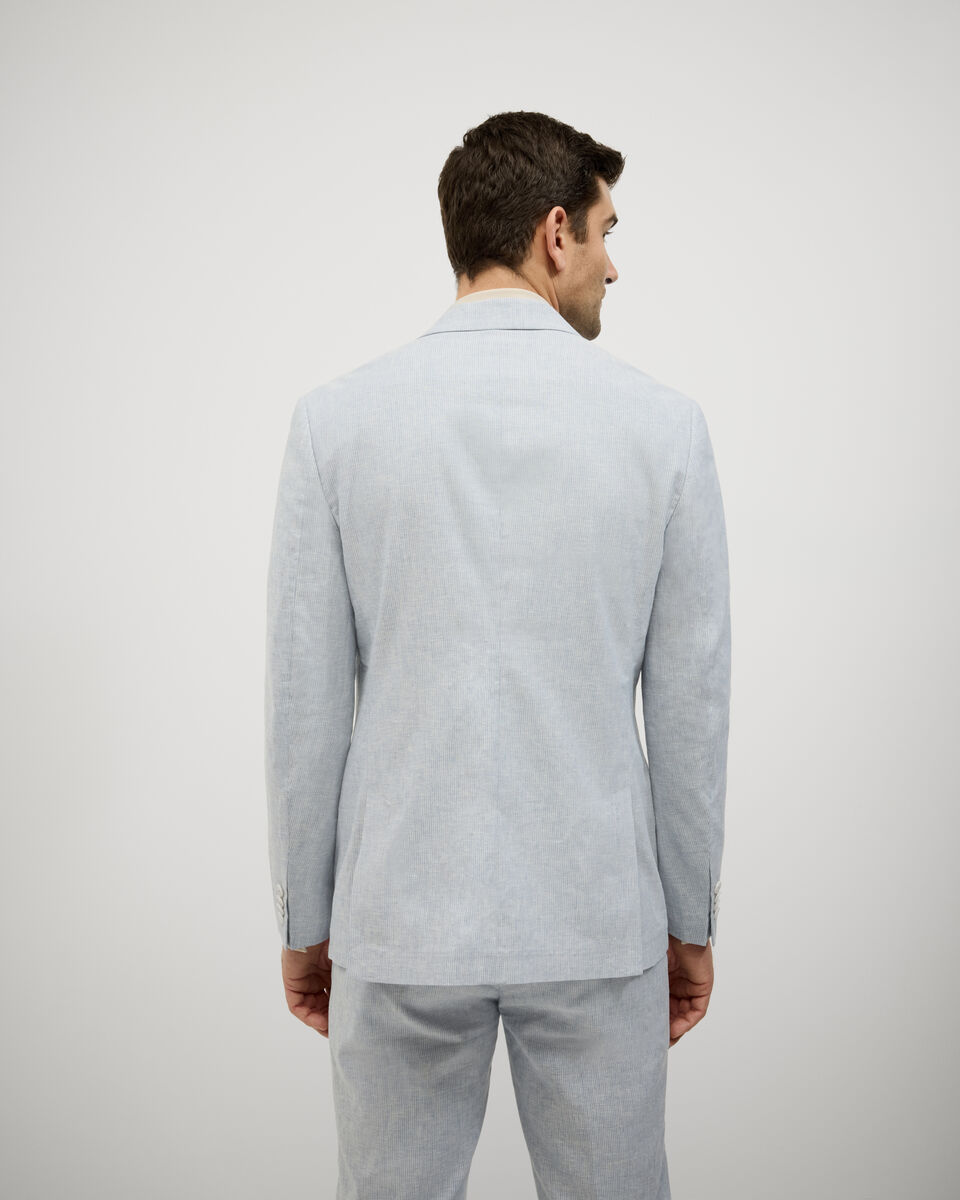 Single Breasted Summer Suit Jacket, Blue Stripe, hi-res